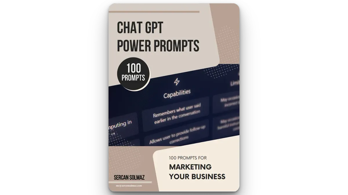 ChatGPT Power Prompts - 100 Prompts for Marketing Business Yayında! (Ücretsiz)